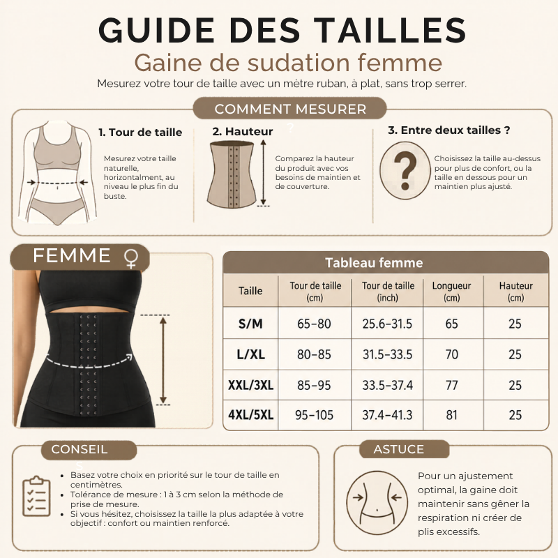 Gaine de sudation sculptante femme